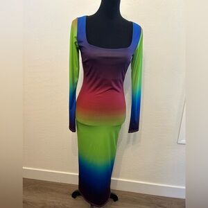 Fashion Nova colorful maxi dress